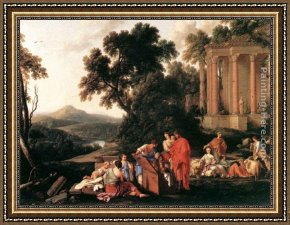 Stolen Framed Paintings - Laban Searching Jacob's Bagagge for the Stolen Idols by Laurent De La Hire