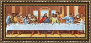 Picture of The Last Supper II Framed Paintings - large picture of the last supper by Leonardo da Vinci