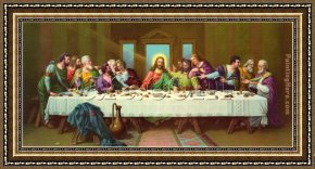 Picture of The Last Supper II Framed Paintings - picture of last supper by Leonardo da Vinci