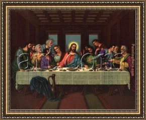 Picture of The Last Supper II Framed Paintings - picture of the last supper by Leonardo da Vinci