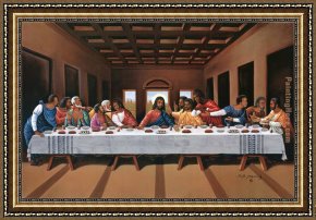 Picture of The Last Supper II Framed Paintings - picture of the last supper I by Leonardo da Vinci