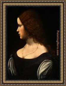 Portrait Framed Paintings - Portrait Of A Young Lady by Leonardo da Vinci