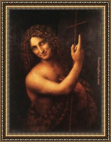John Constable Framed Paintings - St John the Baptist by Leonardo da Vinci