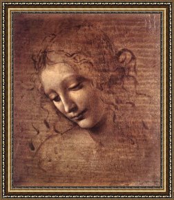 The Lady of Shalott Framed Paintings - The Lady of the Dishevelled Hair by Leonardo da Vinci