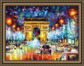 Joan of Arc Framed Paintings - Arc de Triomphe offsite by Leonid Afremov