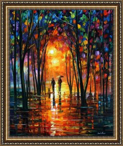Deer Park Framed Paintings - DARK PARK by Leonid Afremov