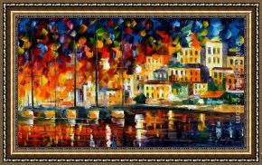 Mood Framed Paintings - MEDITERRANEAN MOOD by Leonid Afremov