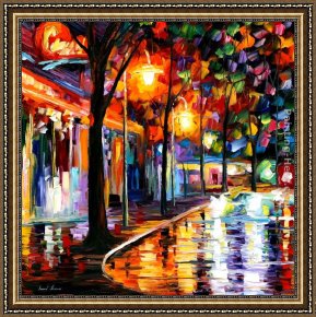 The Night Cafe Framed Paintings - NIGHT CAFE by Leonid Afremov