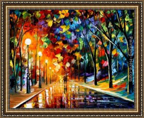 Evening Mood Framed Paintings - ROMANTIC EVENING by Leonid Afremov
