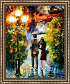The Umbrellas Framed Paintings - UNDER MY UMBRELLA by Leonid Afremov