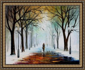 Mood Framed Paintings - WINTER MOOD by Leonid Afremov