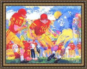 Town Square Framed Paintings - Cross Town Rivalry 1967 by Leroy Neiman