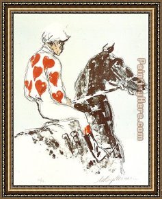 The Heart of The Andes Framed Paintings - Jockey Suite Hearts by Leroy Neiman