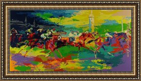 Kentucky Derby Framed Paintings - Kentucky Derby by Leroy Neiman