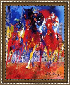 Kentucky Derby Framed Paintings - Kentucky Racing by Leroy Neiman
