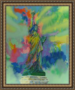 The Lady of Shalott Framed Paintings - Lady Liberty by Leroy Neiman