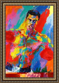 Muhammad Ali Vs. Sonny Liston Framed Paintings - Muhammad Ali Athlete of the Century by Leroy Neiman