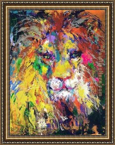 Portrait Framed Paintings - Portrait of the Lion by Leroy Neiman