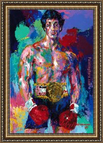 Rocky Vs Apollo Framed Paintings - Rocky Balboa 1981 by Leroy Neiman