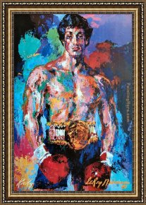 Rocky Coast And Gulls Framed Paintings - Rocky Balboa by Leroy Neiman