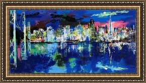 The Night Cafe Framed Paintings - San Francisco by Night by Leroy Neiman