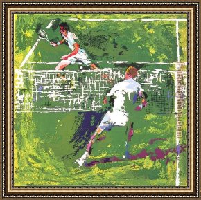Card Player Framed Paintings - Tennis Players by Leroy Neiman