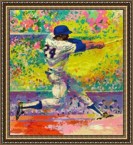 Gather Ye Rosebuds While Ye May Framed Paintings - Willie Mays by Leroy Neiman