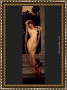 Bathers Framed Paintings - A Bather by Lord Frederick Leighton