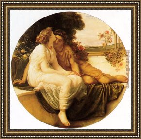 Leighton Flaming June Framed Paintings - Acme and Septimus by Lord Frederick Leighton