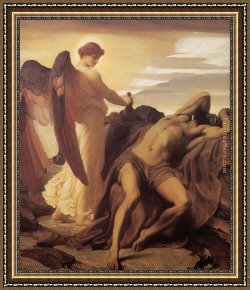 Leighton Flaming June Framed Paintings - Elijah in the Wilderness by Lord Frederick Leighton