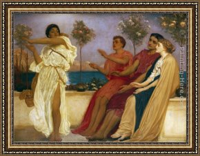 Greek Framed Paintings - Greek Girl Dancing by Lord Frederick Leighton