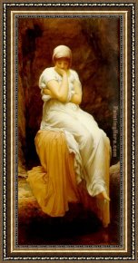 Leighton Flaming June Framed Paintings - Solitude by Lord Frederick Leighton