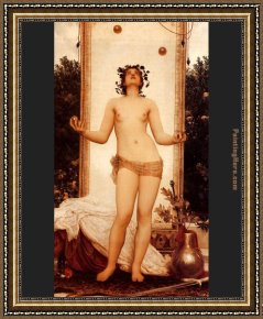 Leighton Flaming June Framed Paintings - The Antique Juggling Girl by Lord Frederick Leighton
