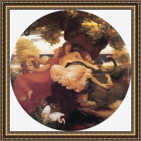 Gardens of The Vatican Framed Paintings - The Garden of the Hesperides by Lord Frederick Leighton