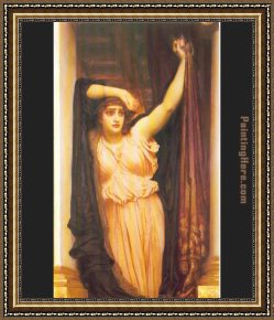 Leighton Flaming June Framed Paintings - The Last Watch of Hero by Lord Frederick Leighton
