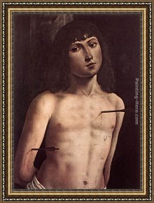 Sebastian Framed Paintings - St Sebastian by Lorenzo Costa