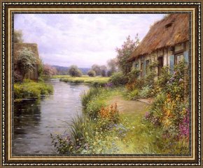 River of Dreams Framed Paintings - A Bend in the River by Louis Aston Knight