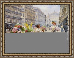 Vue De Saintes Maries 1888 Framed Paintings - Marie de la Marchande des Fleures by Louis Marie de Schryver