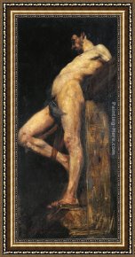 Crucified Framed Paintings - Crucified Thief by Lovis Corinth