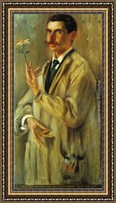 The Painter's Honeymoon Framed Paintings - Portrait of the Painter Otto Eckmann by Lovis Corinth