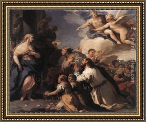 Psyche Framed Paintings - Psyche Honoured by the People by Luca Giordano
