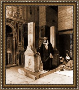 Virgil's Tomb Framed Paintings - The Prayer at the Tomb by Ludwig Deutsch