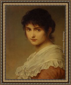 Thoughts of Springtime Framed Paintings - Lost In Thought by Ludwig Knaus