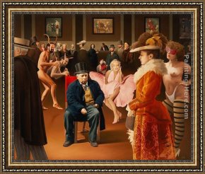 The Painter's Honeymoon Framed Paintings - Portrait of the Painter Víctor Humareda by Luis Jose Estremadoyro