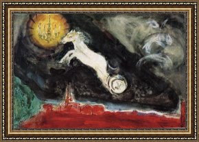Scene Framed Paintings - Scene design for the Finale of the Ballet Aleko by Marc Chagall