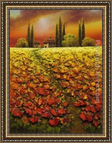 Colorful Impasto Framed Paintings - IMPASTO LANDSCAPE by Mario