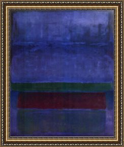 Calla-green Framed Paintings - Blue Green and Brown by Mark Rothko
