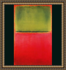 Calla-green Framed Paintings - Green Red on Orange by Mark Rothko