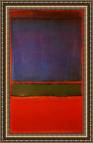 Calla-green Framed Paintings - No 6 Violet Green and Red by Mark Rothko