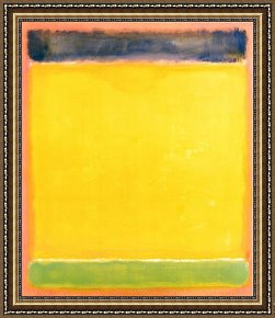 Calla-green Framed Paintings - Untitled Blue Yellow Green on Red 1954 by Mark Rothko